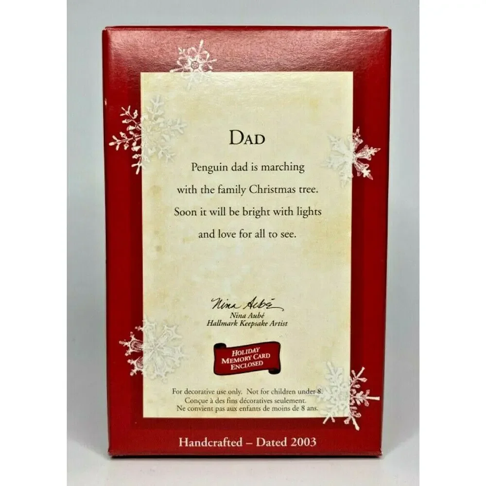 2003 Hallmark Dad Penguin Ornament U65 8898‎